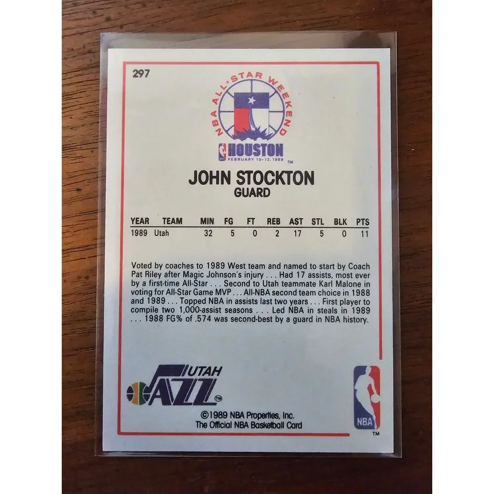 John Stockton 1989-1990 NBA Hoops #297 West All-Star - Utah Jazz - Fresh Pull